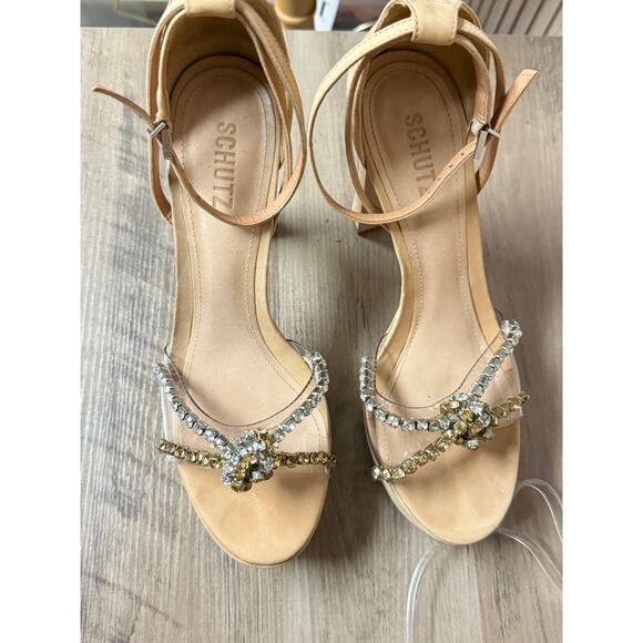 SCHUTZ Women's Jayda Ankle Strap Platform Heels Size 9.5B - Picture 9 of 16